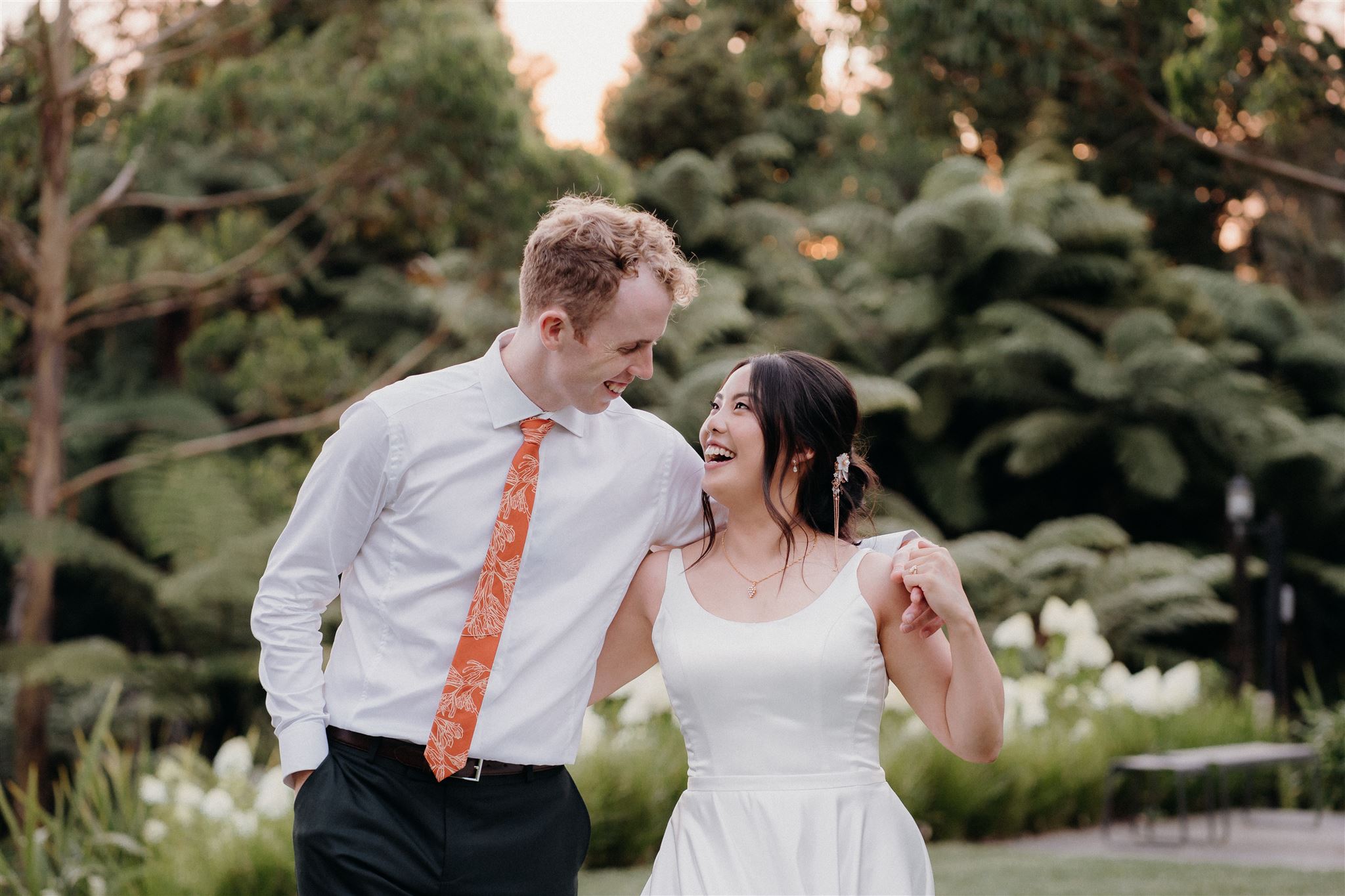 Eileen & Alex Walking through the green at